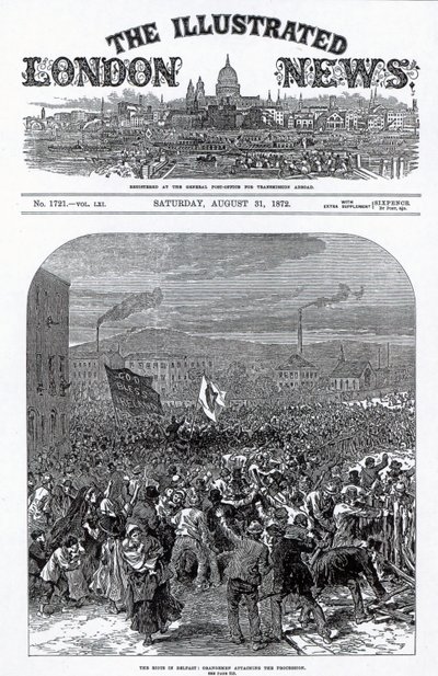 I disordini a Belfast: Orangemen attaccano la processione, copertina di 